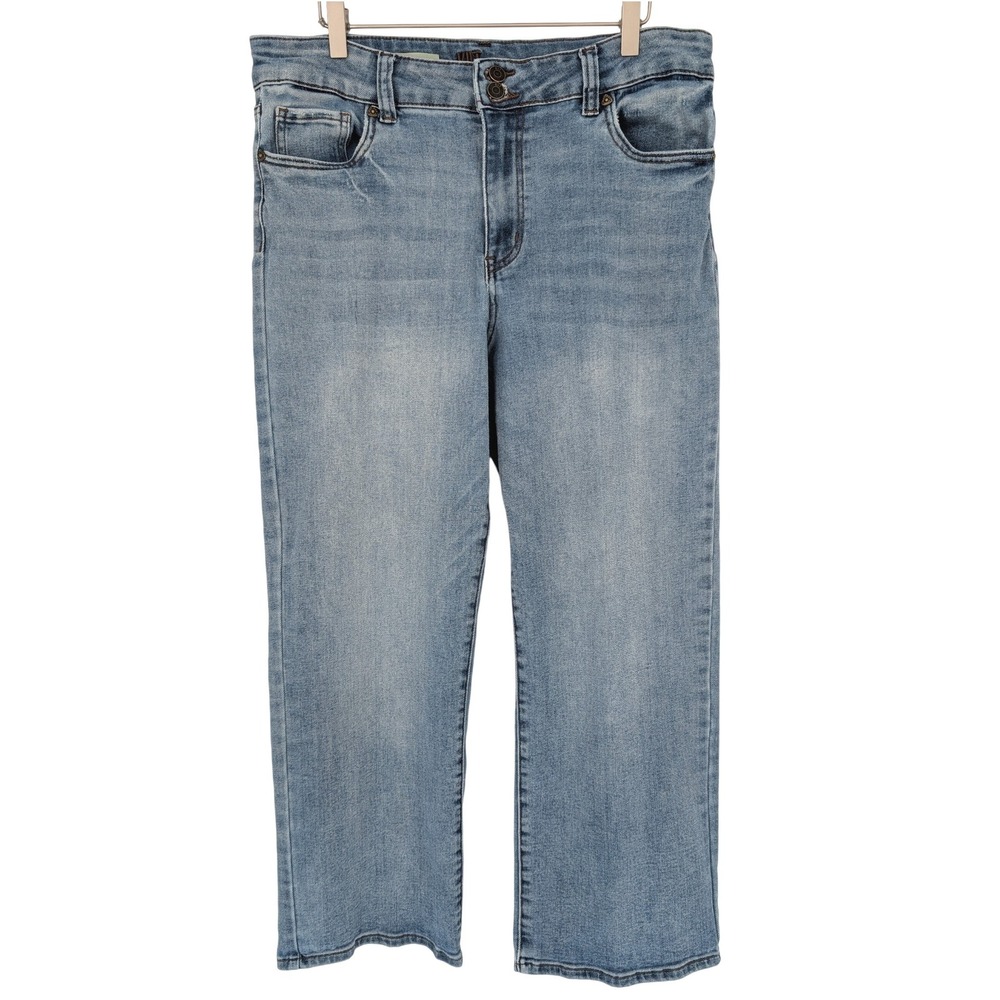 KUT from the Kloth Lucy Wide Leg Jeans 16 Light Blue High Rise Stretch Classic